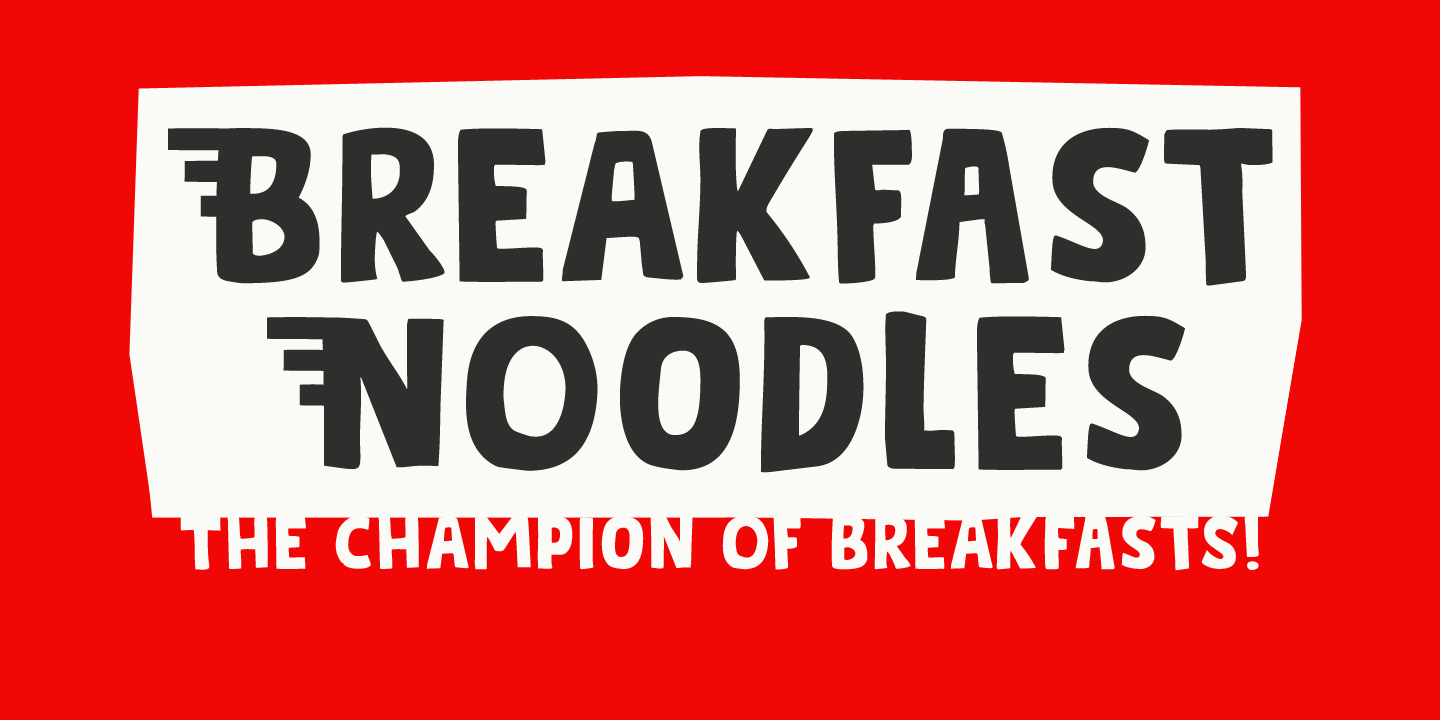 Ejemplo de fuente Breakfast Noodles Italic